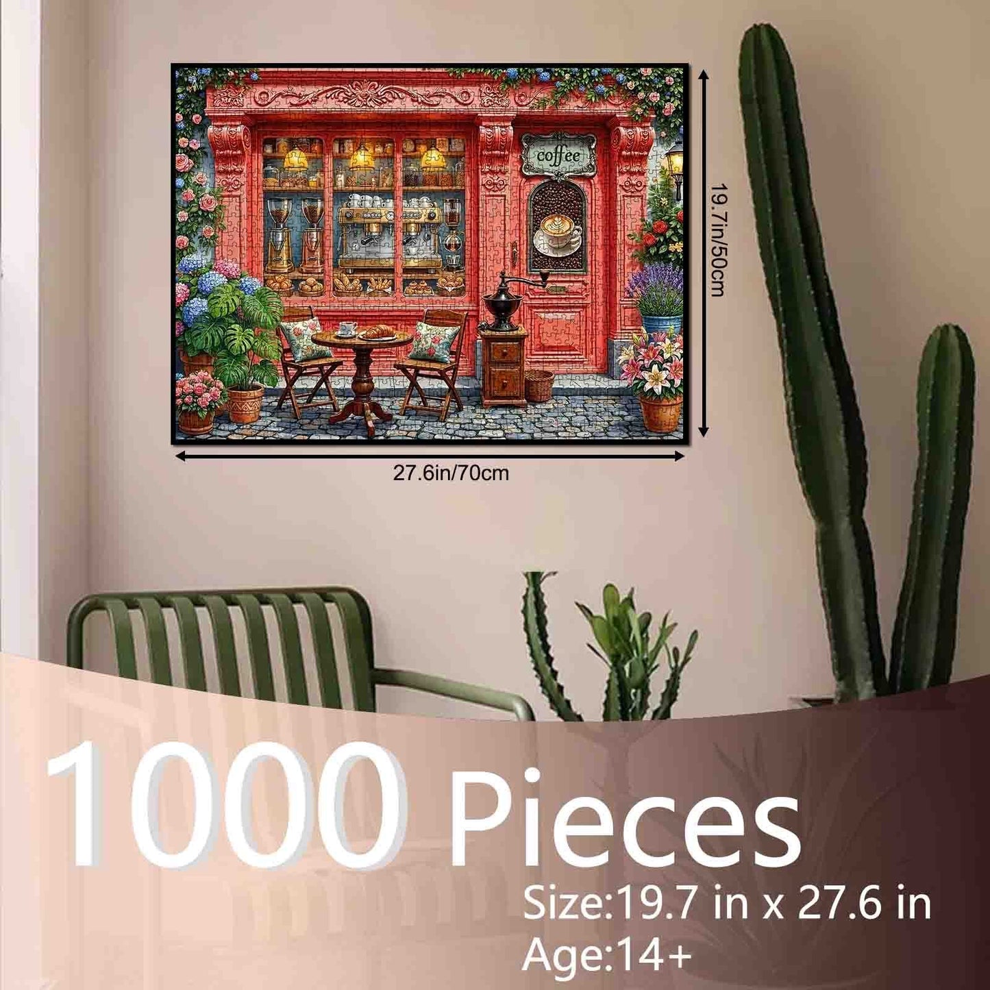 Charming Floral Coffee Shop Jigsaw Puzzle