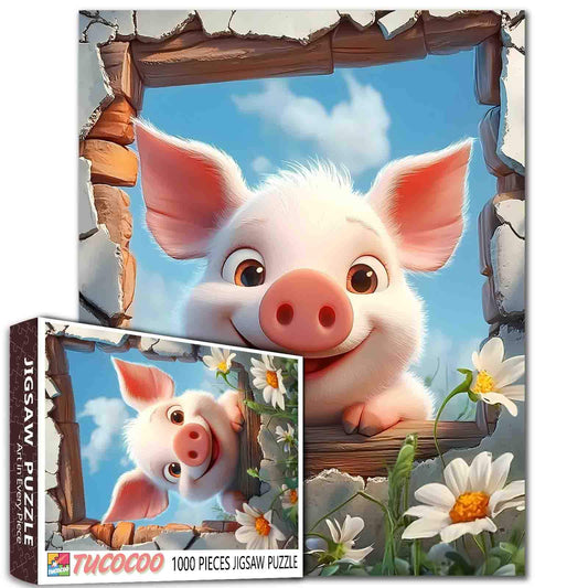 Cheerful Piglet Farm Jigsaw Puzzle