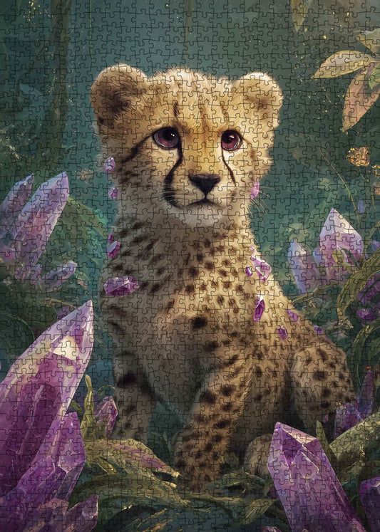 Cheetah Cub in Crystal Forest Jigsaw Puzzle