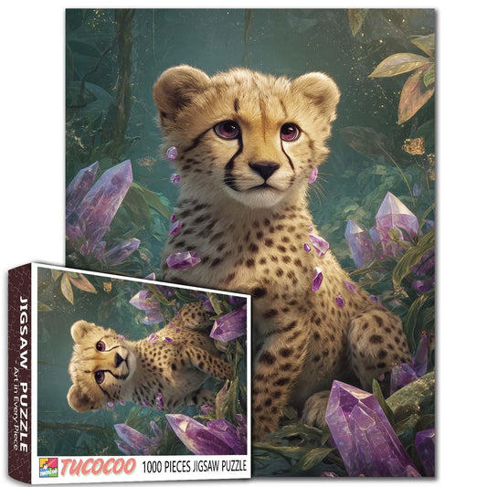 Cheetah Cub in Crystal Forest Jigsaw Puzzle