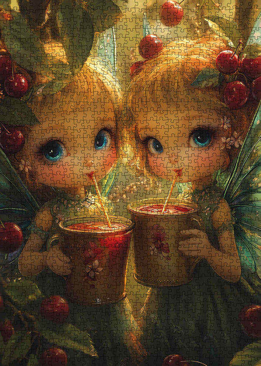 Cherry Blossom Fairy Tea Jigsaw Puzzle