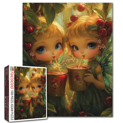 Cherry Blossom Fairy Tea Jigsaw Puzzle