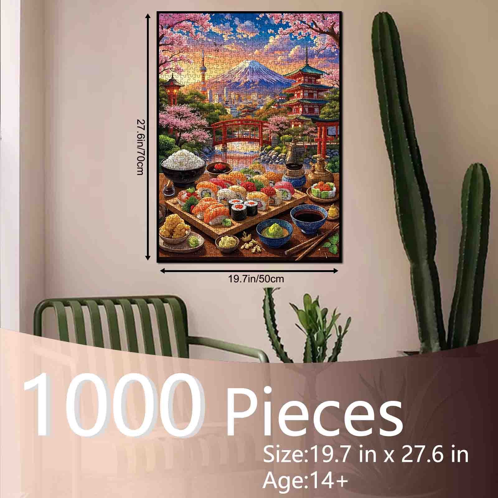 Cherry Blossom Sushi Japan Landscape Jigsaw Puzzle