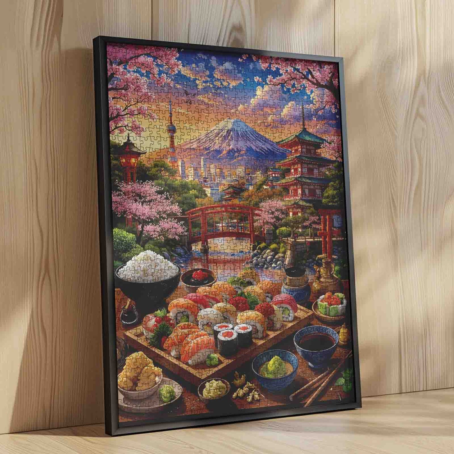 Cherry Blossom Sushi Japan Landscape Jigsaw Puzzle
