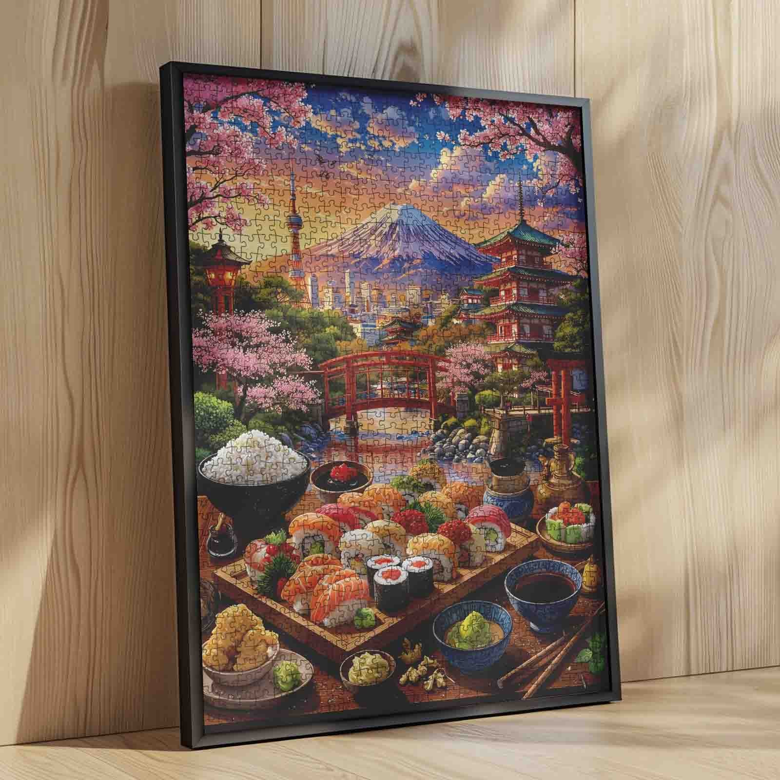 Cherry Blossom Sushi Japan Landscape Jigsaw Puzzle
