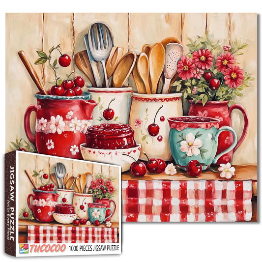 Cherry Kitchen Charm Jigsaw Puzzle