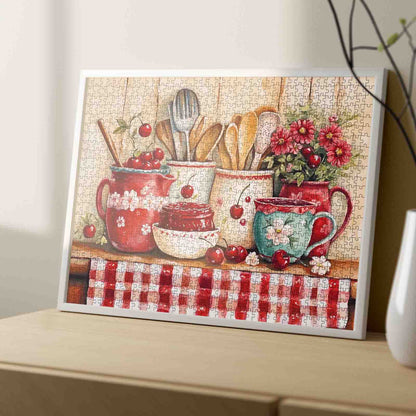 Cherry Kitchen Charm Jigsaw Puzzle