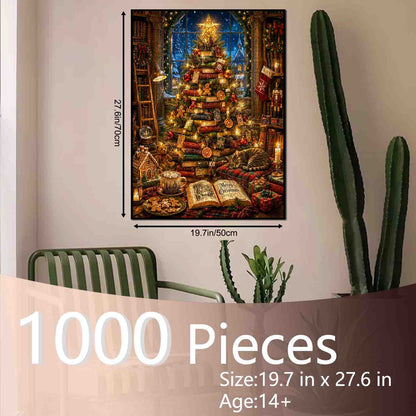 Christmas Book Tree Library Jigsaw Puzzle