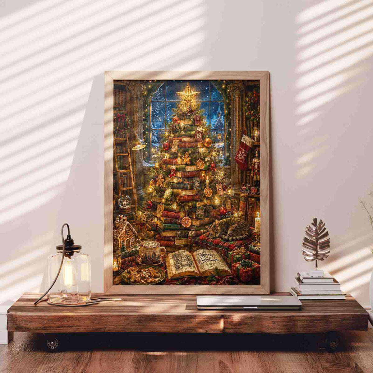 Christmas Book Tree Library Jigsaw Puzzle