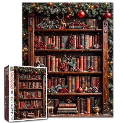 Christmas Bookshelf Charm Jigsaw Puzzle