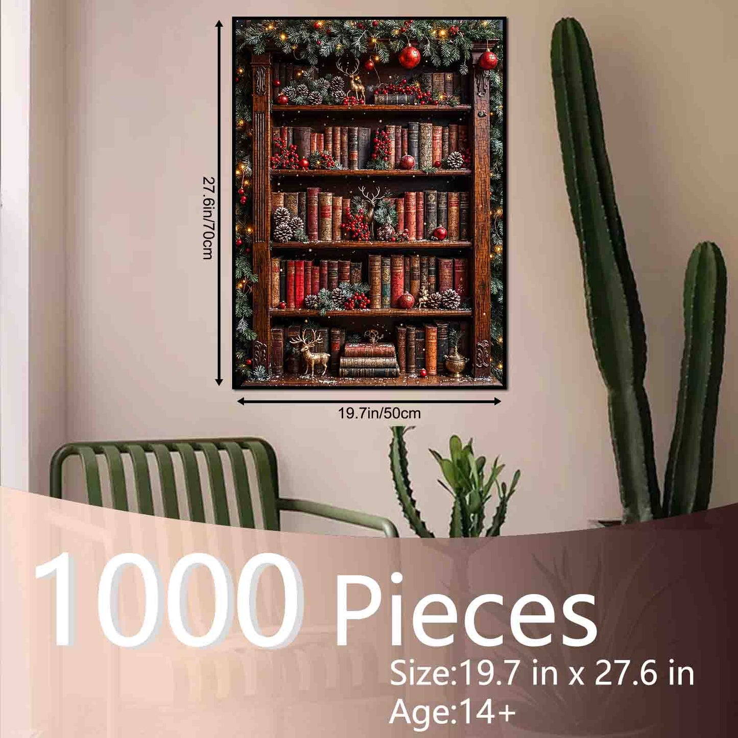 Christmas Bookshelf Charm Jigsaw Puzzle