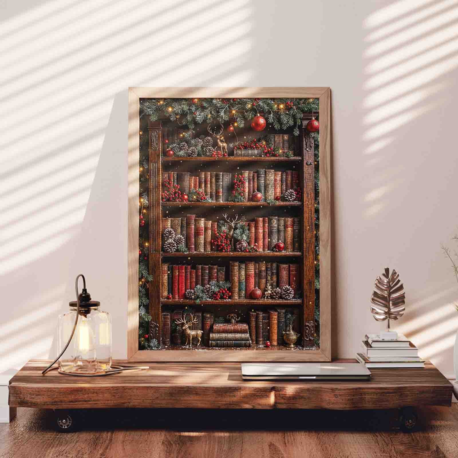 Christmas Bookshelf Charm Jigsaw Puzzle