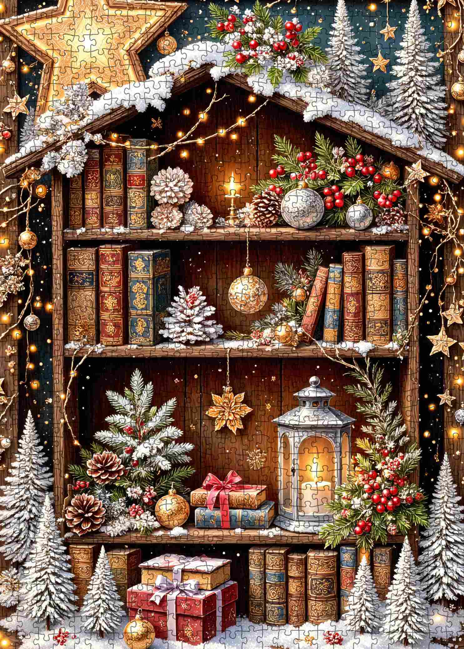 Christmas Bookshelf Jigsaw Puzzle