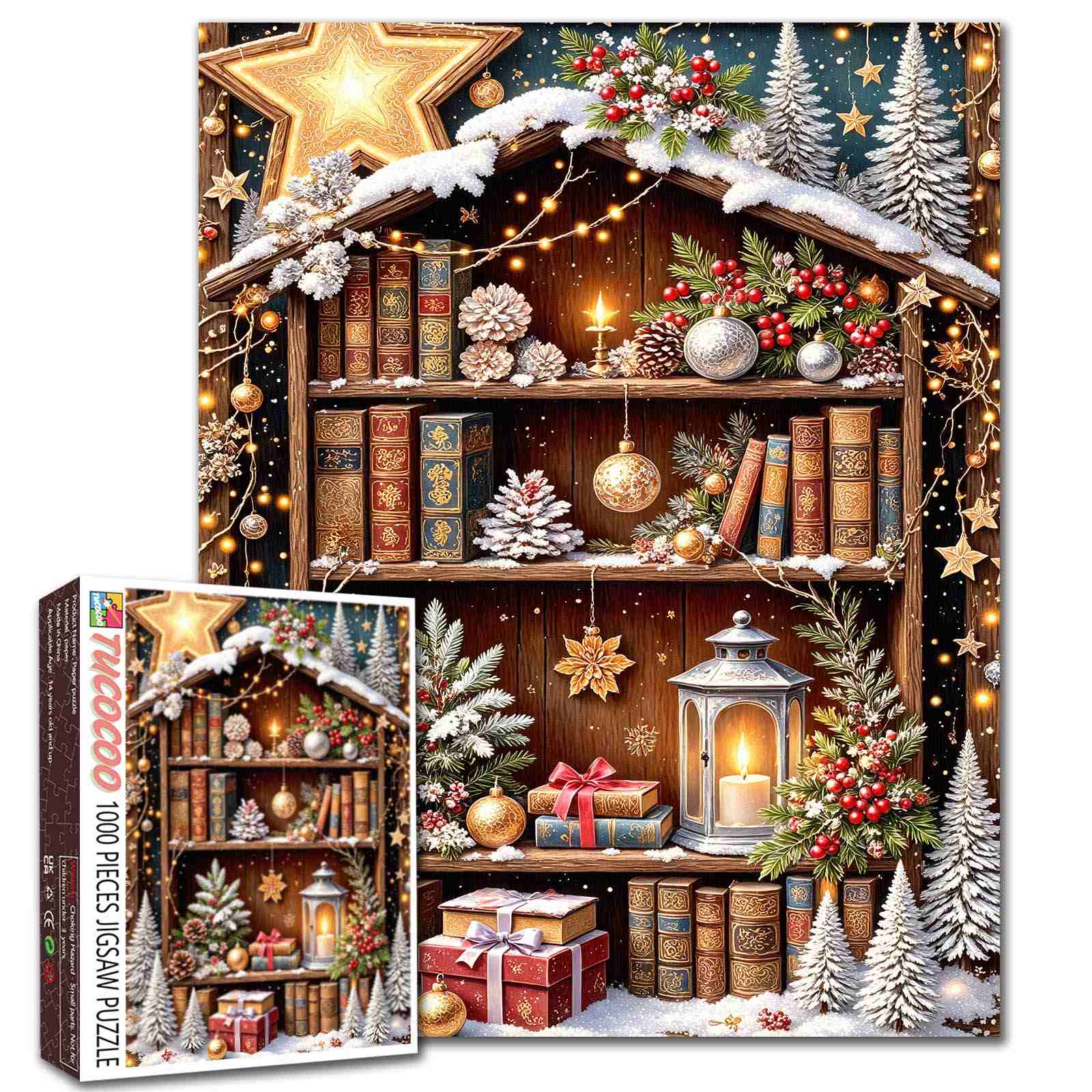 Christmas Bookshelf Jigsaw Puzzle