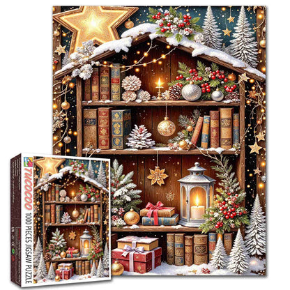 Christmas Bookshelf Jigsaw Puzzle