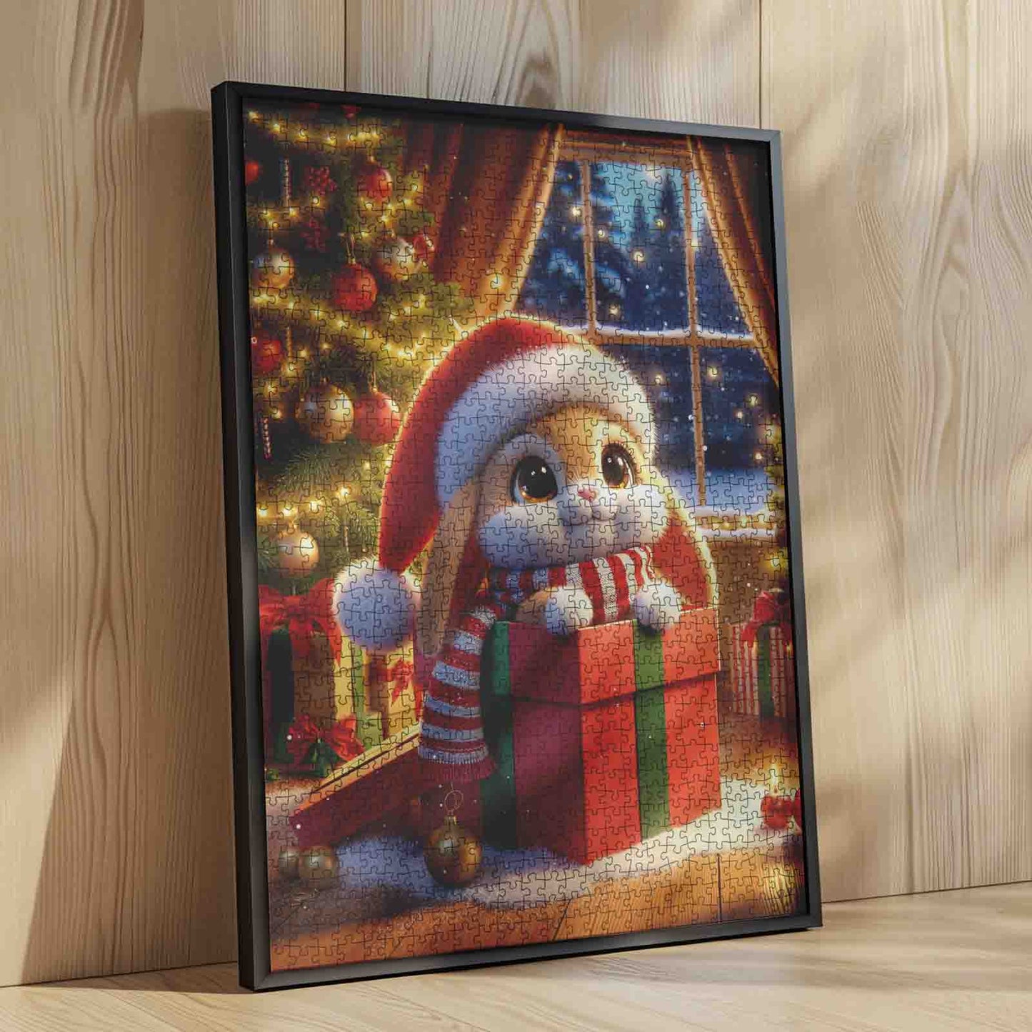 Christmas Bunny in Gift Box Jigsaw Puzzle