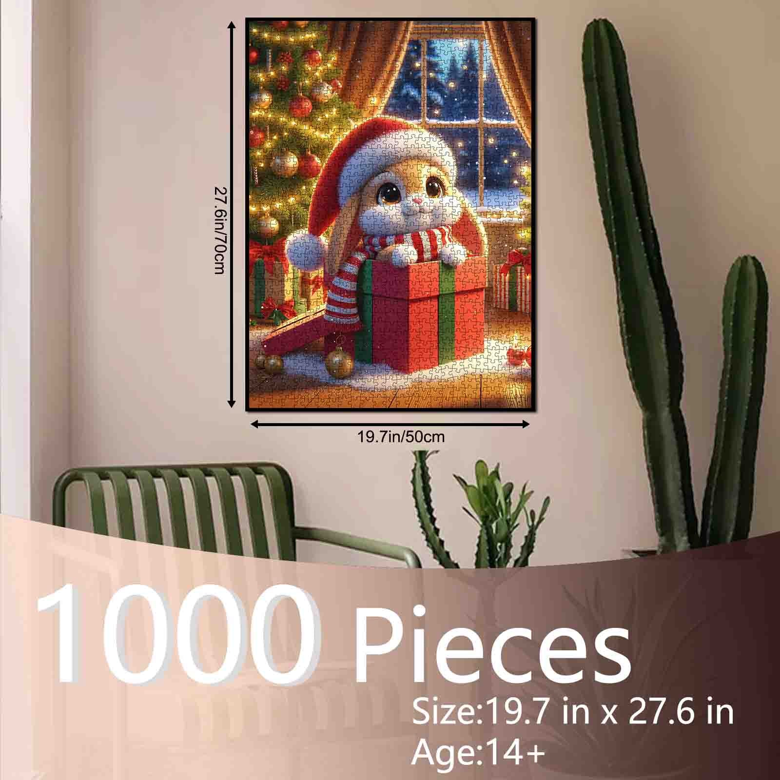 Christmas Bunny in Gift Box Jigsaw Puzzle