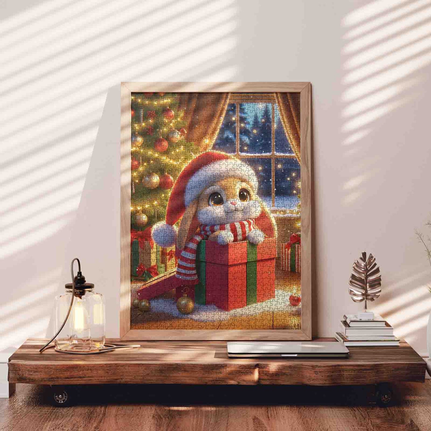 Christmas Bunny in Gift Box Jigsaw Puzzle