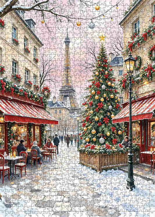 Christmas Café in Paris Jigsaw Puzzle