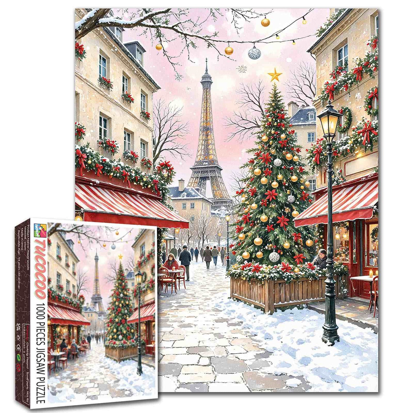 Christmas Café in Paris Jigsaw Puzzle