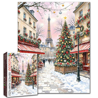 Christmas Café in Paris Jigsaw Puzzle