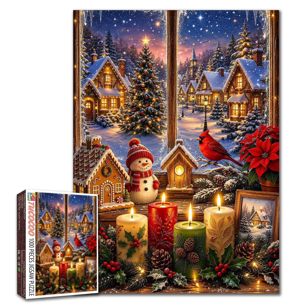 Christmas Candlelight Window Jigsaw Puzzle