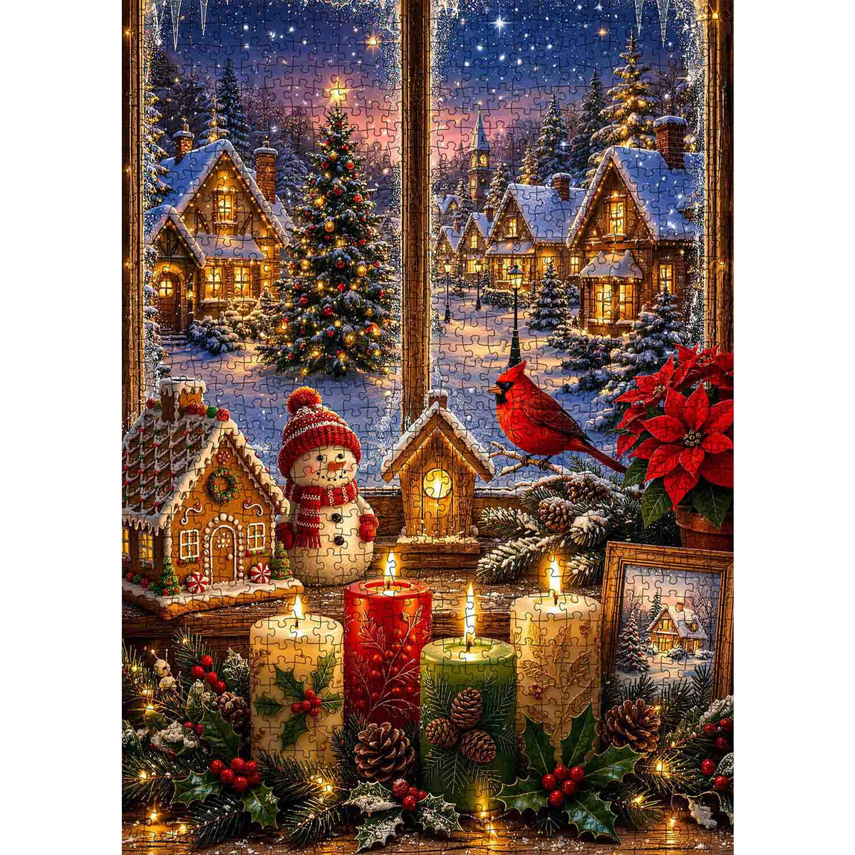 Christmas Candlelight Window Jigsaw Puzzle