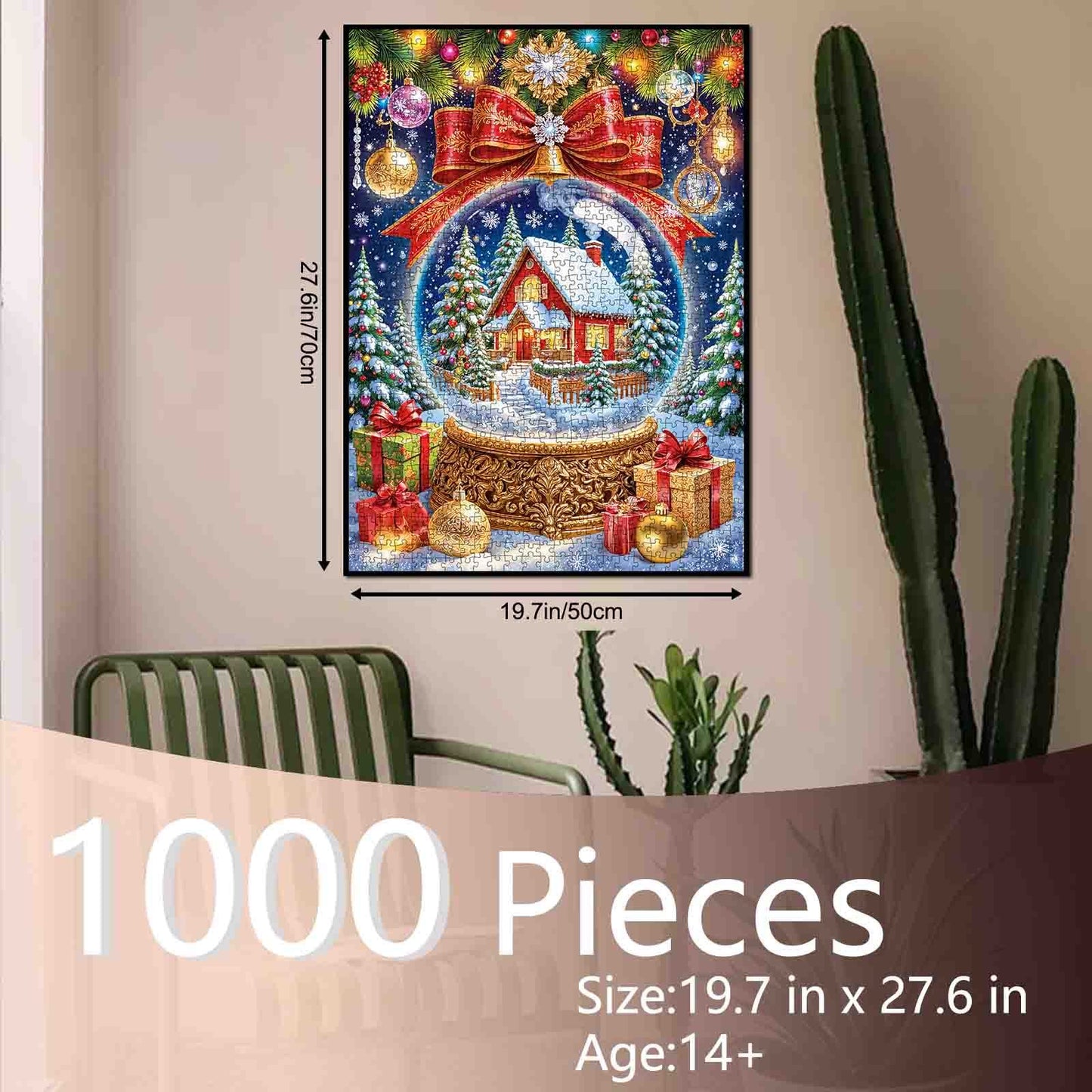 Christmas Cottage in Ornament Globe Jigsaw Puzzle