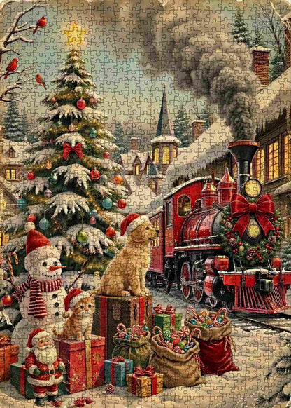 Christmas Train Village Celebration Jigsaw Puzzle