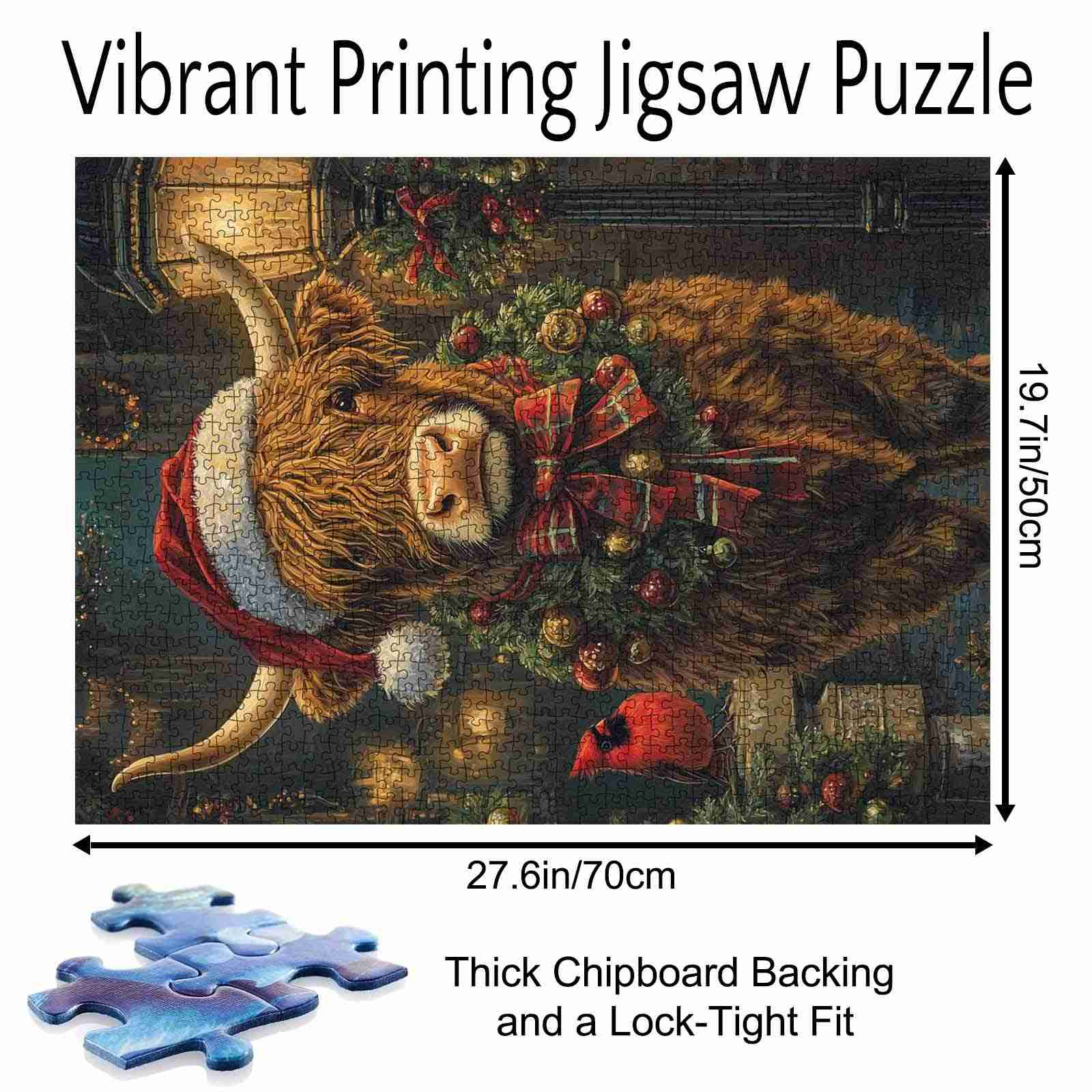 Christmas Highland Cow Jigsaw Puzzle