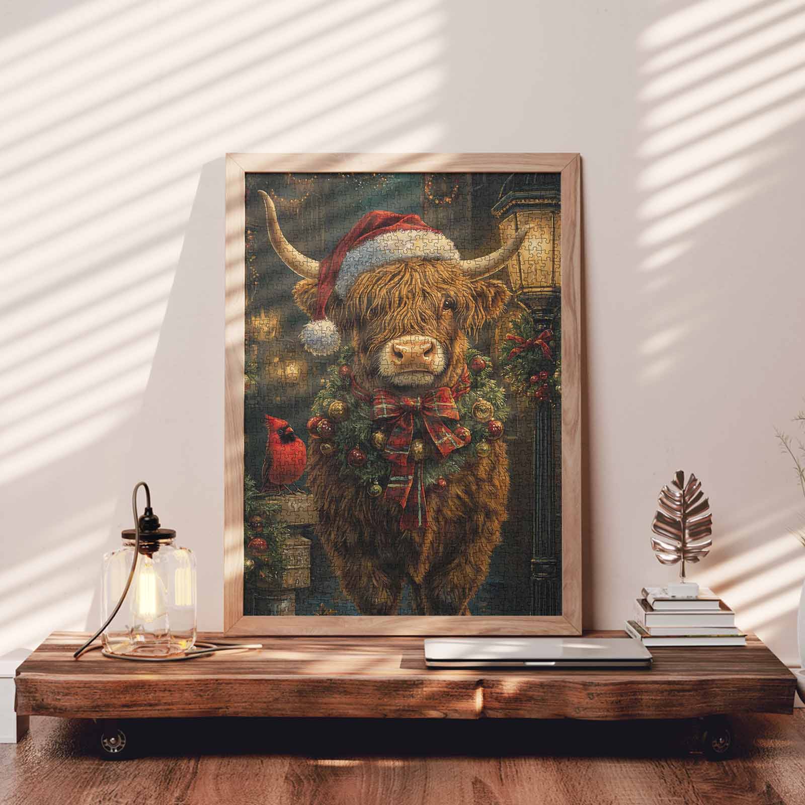 Christmas Highland Cow Jigsaw Puzzle