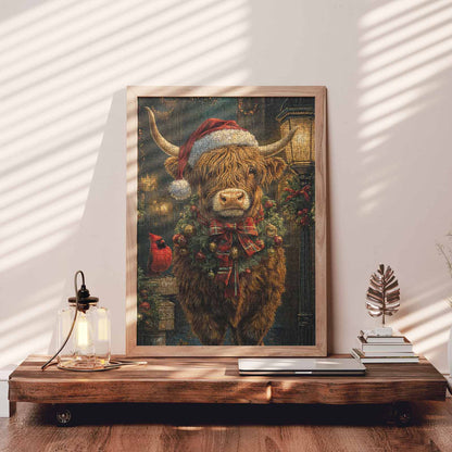 Christmas Highland Cow Jigsaw Puzzle