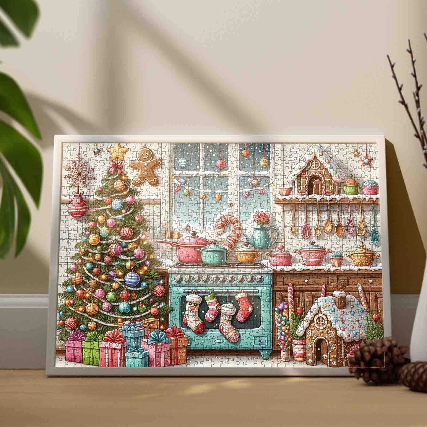 Christmas Kitchen with Tree and Gingerbread Jigsaw Puzzle
