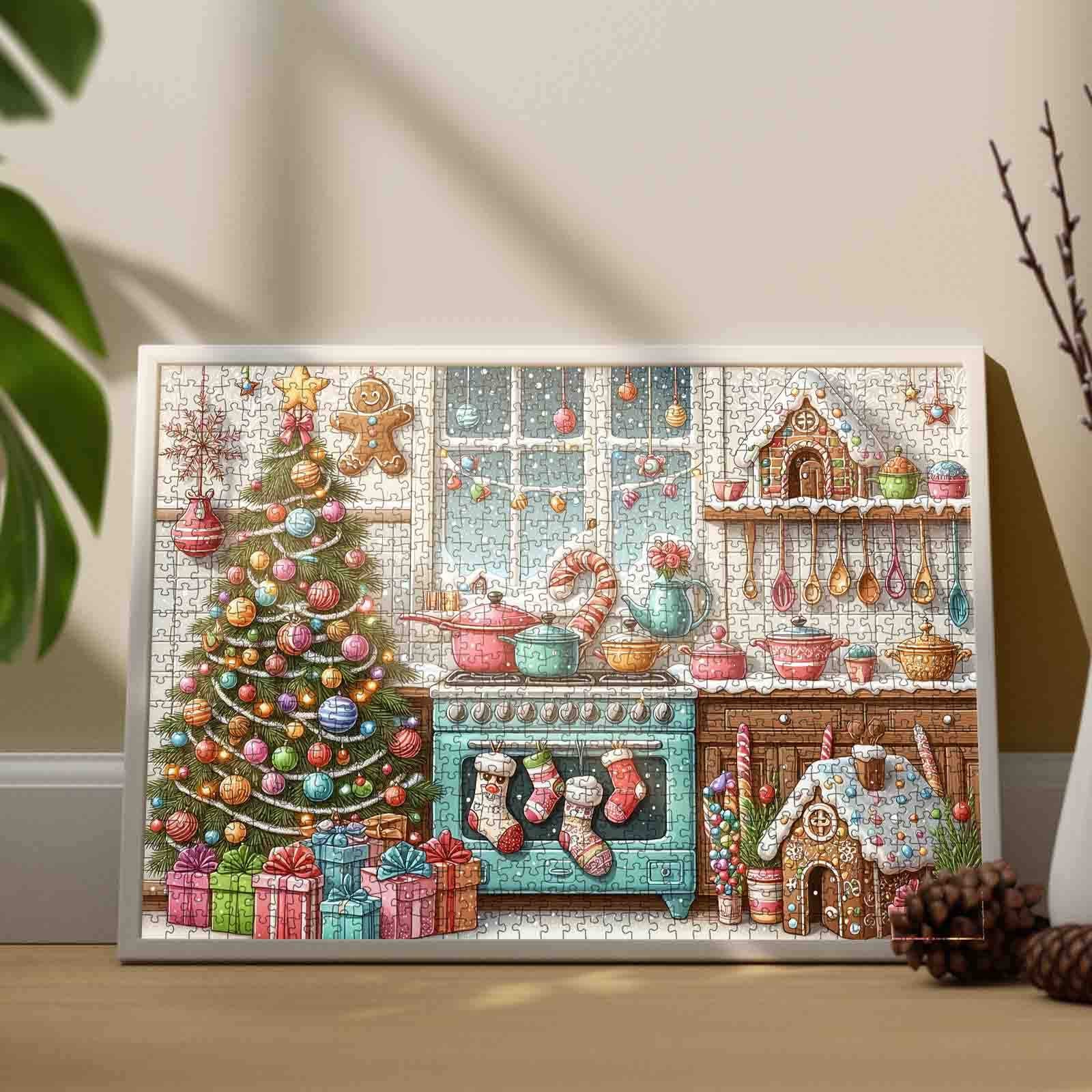Christmas Kitchen with Tree and Gingerbread Jigsaw Puzzle