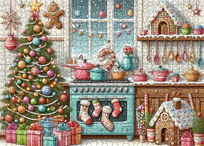 Christmas Kitchen with Tree and Gingerbread Jigsaw Puzzle