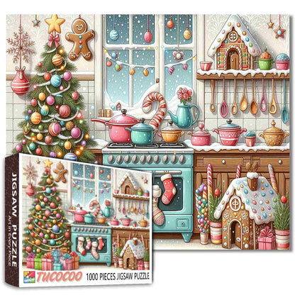 Christmas Kitchen with Tree and Gingerbread Jigsaw Puzzle