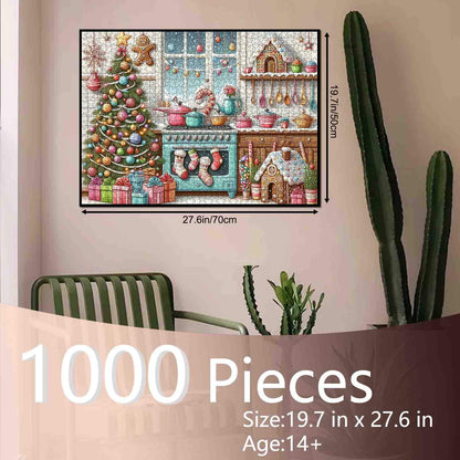 Christmas Kitchen with Tree and Gingerbread Jigsaw Puzzle