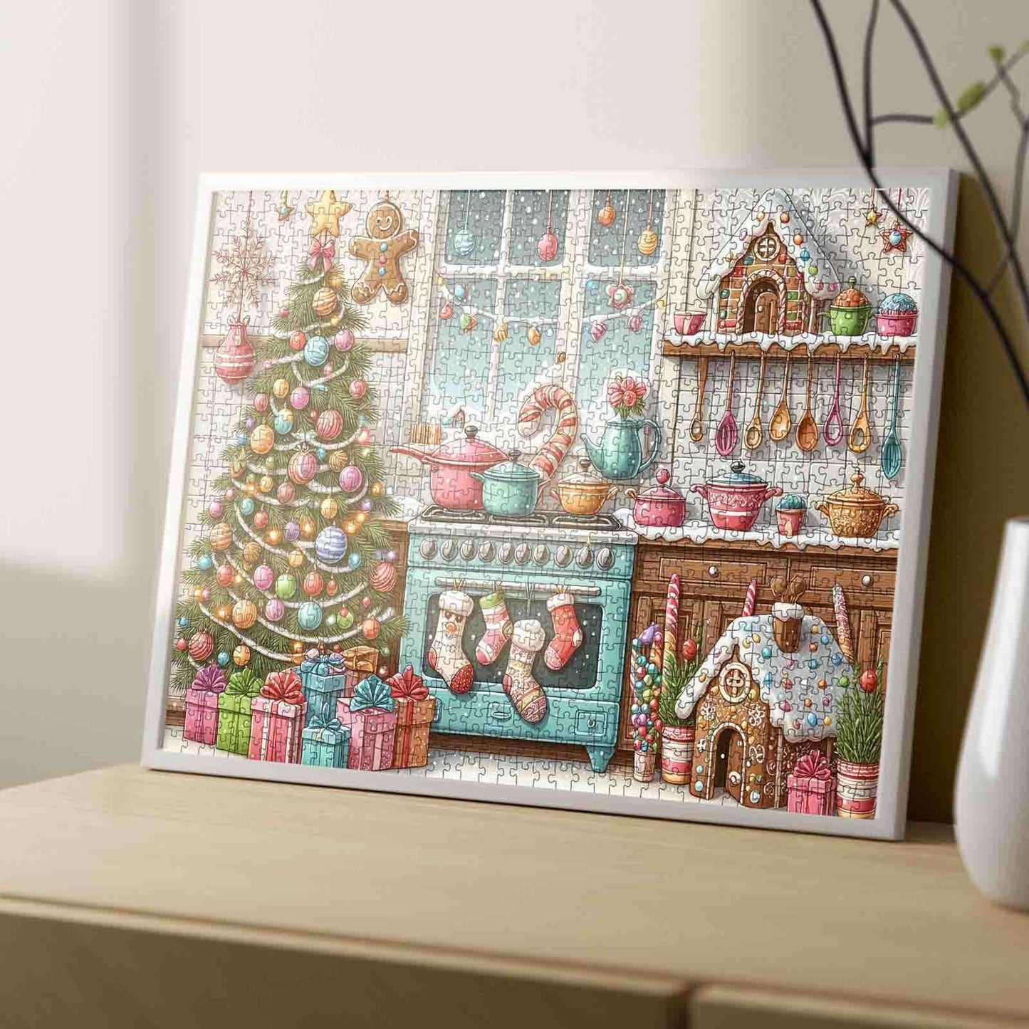 Christmas Kitchen with Tree and Gingerbread Jigsaw Puzzle