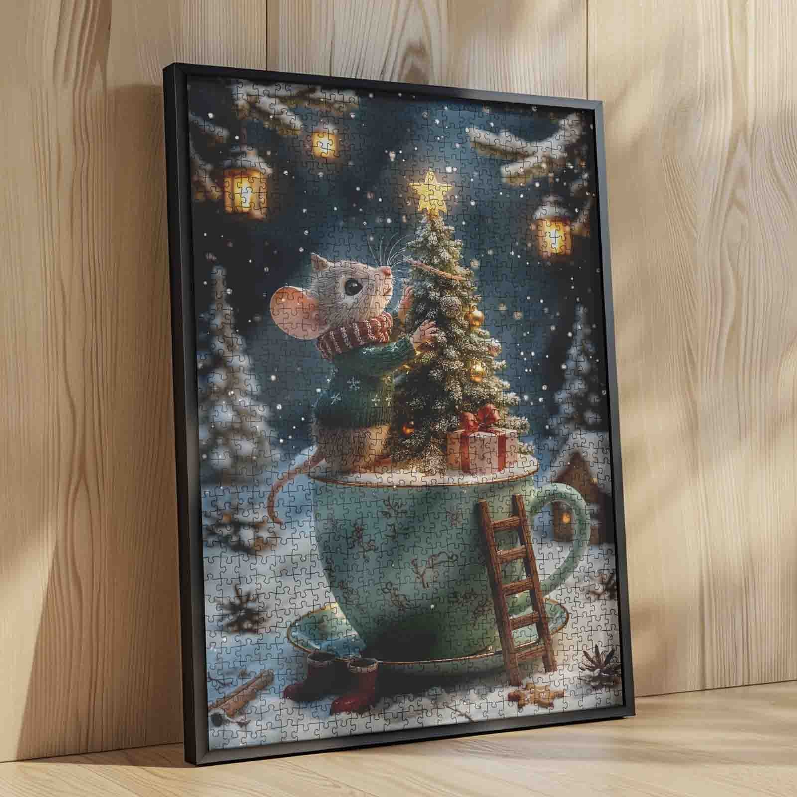 Christmas Mouse and Teacup Tree Jigsaw Puzzle