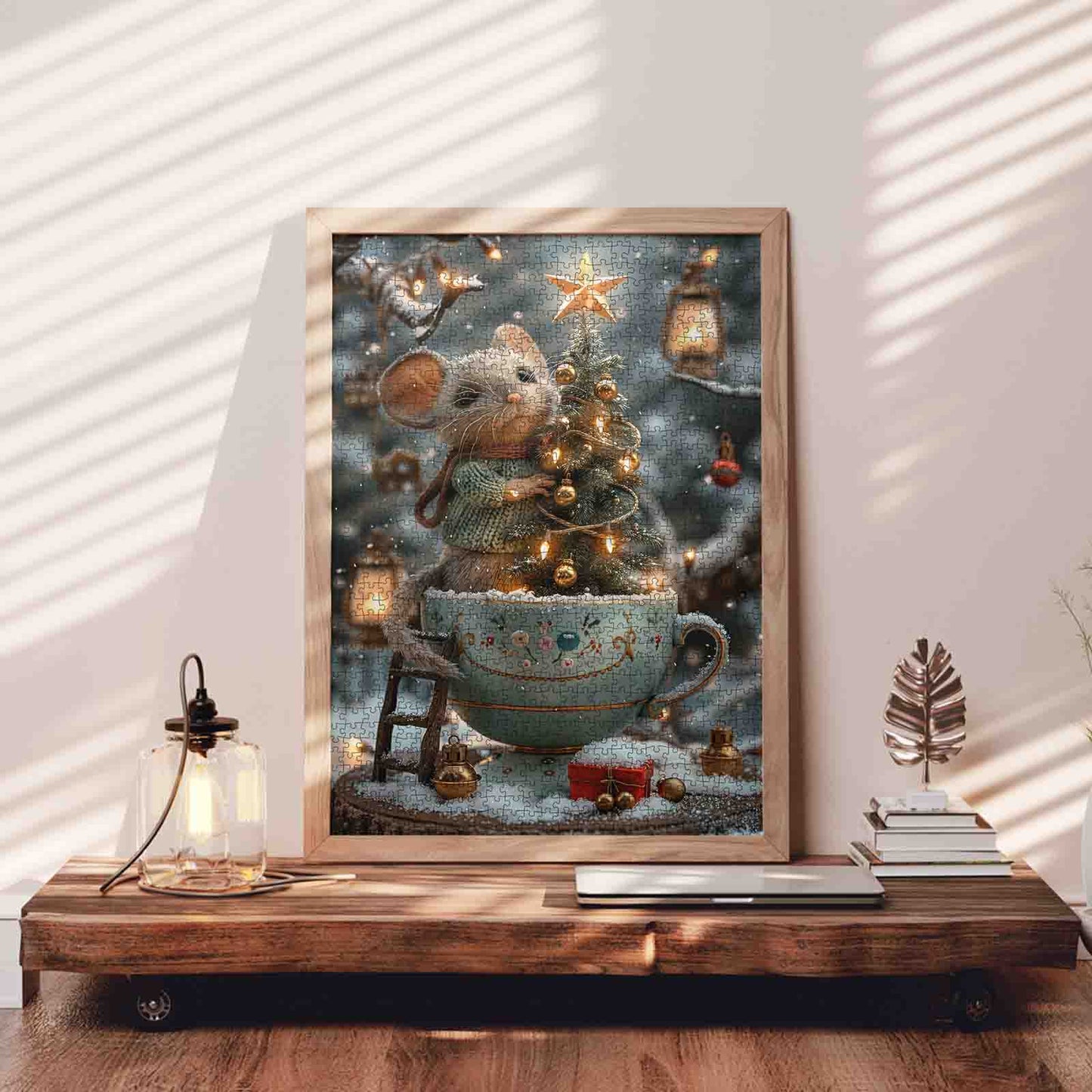Christmas Mouse and Teacup Tree Jigsaw Puzzle