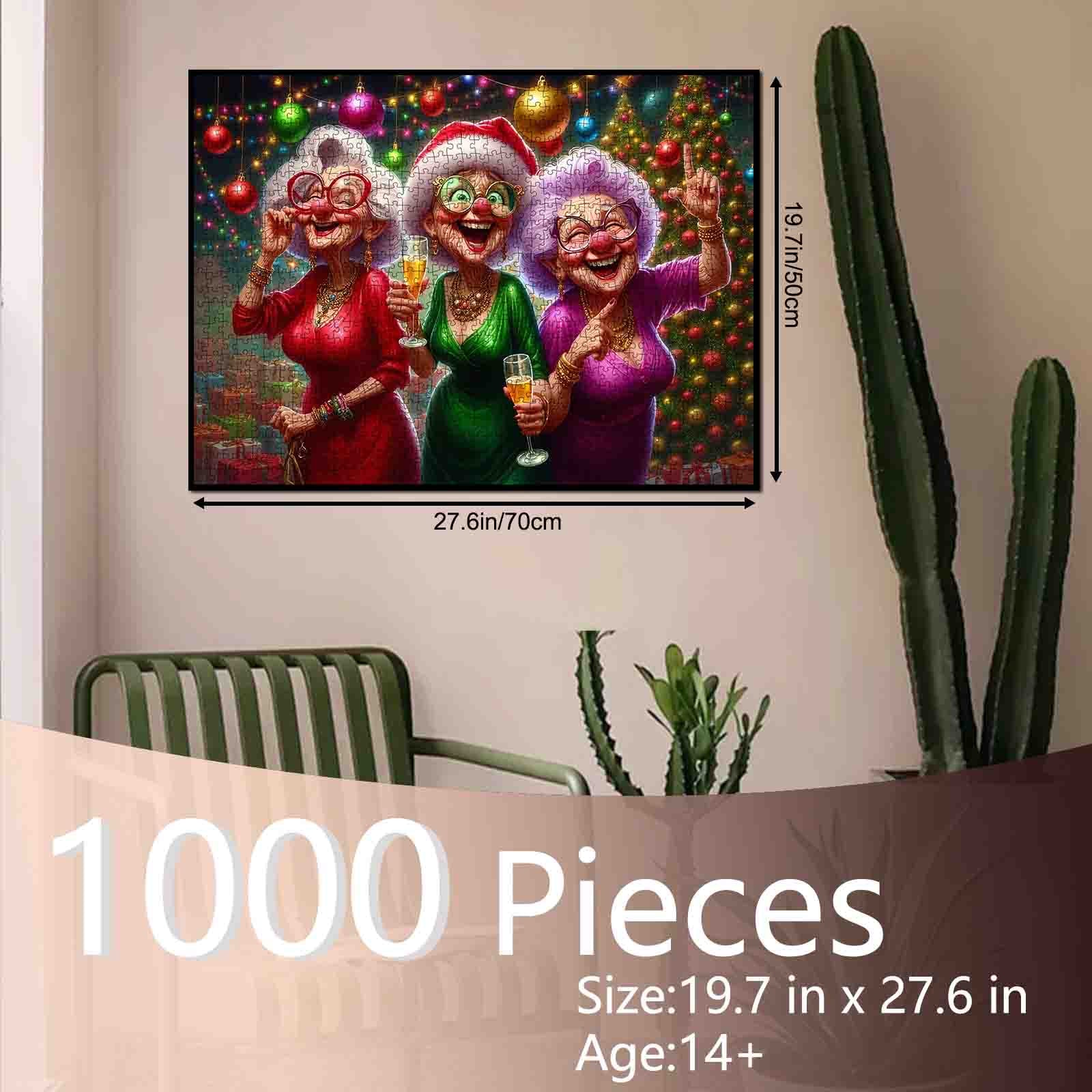 Christmas Party Joyful Senior Ladies Jigsaw Puzzle