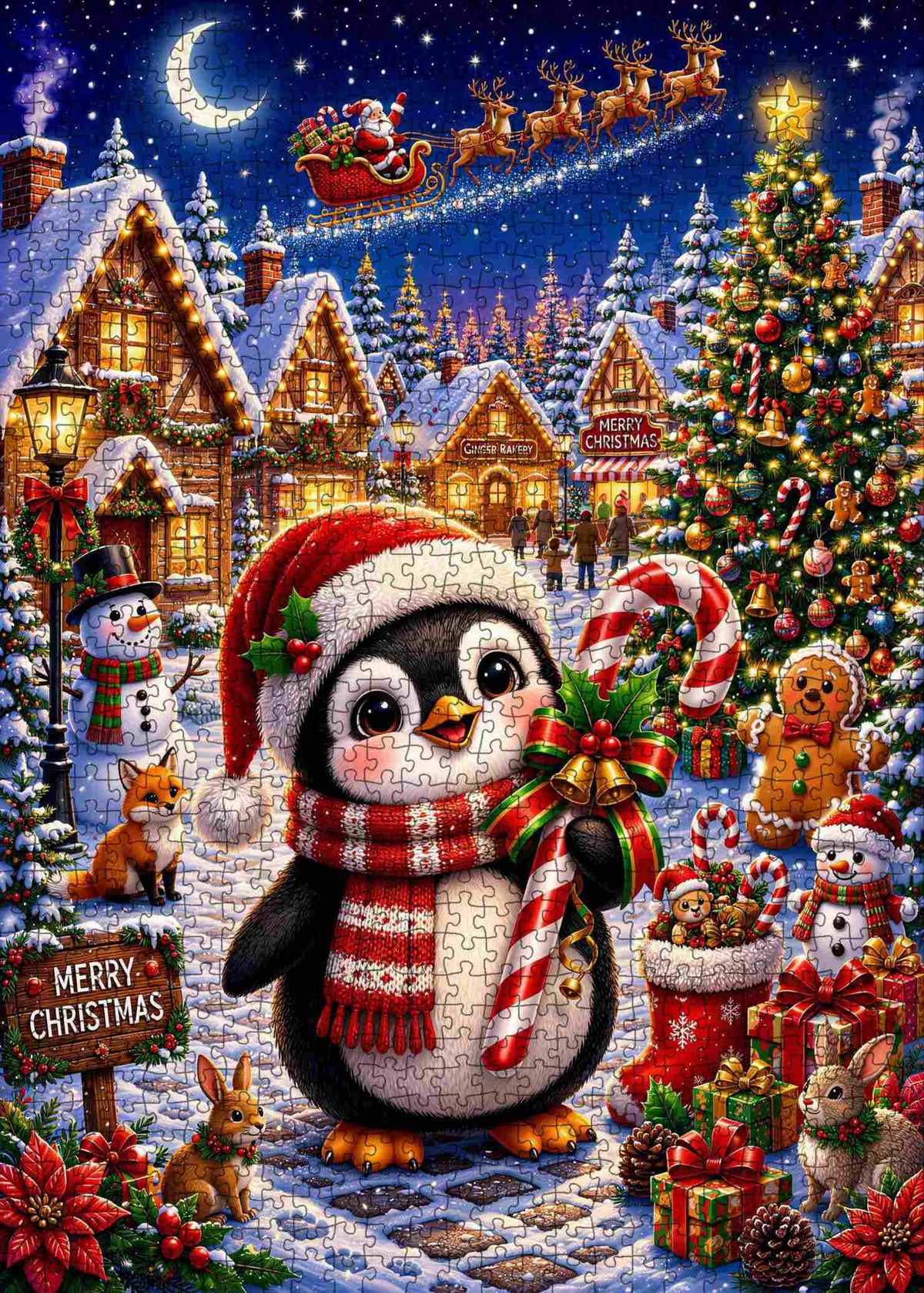 Christmas Penguin Village Jigsaw Puzzle