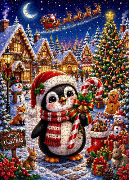 Christmas Penguin Village Jigsaw Puzzle