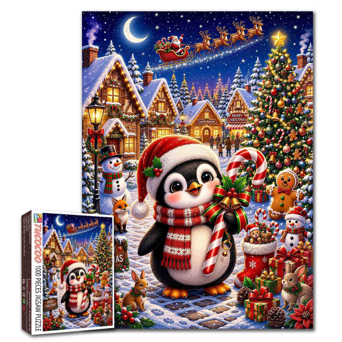 Christmas Penguin Village Jigsaw Puzzle