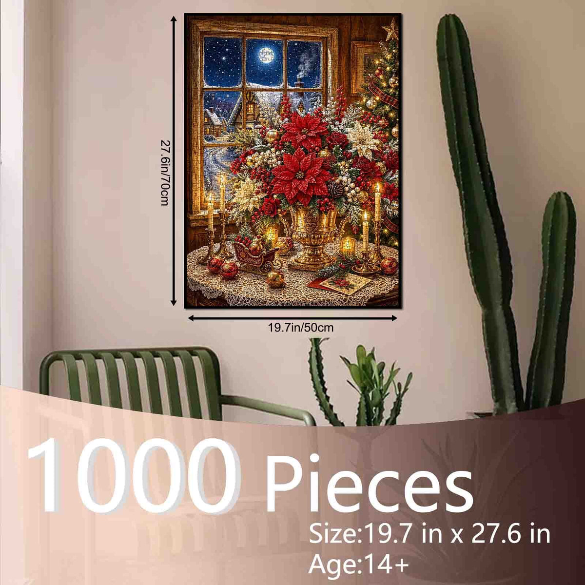 Christmas Poinsettia Window Jigsaw Puzzle