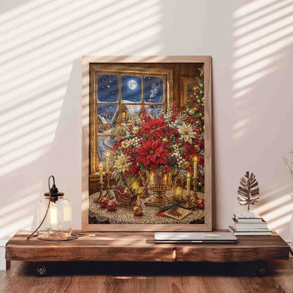 Christmas Poinsettia Window Jigsaw Puzzle
