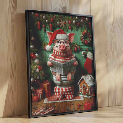 Christmas Reading Piggy Jigsaw Puzzle