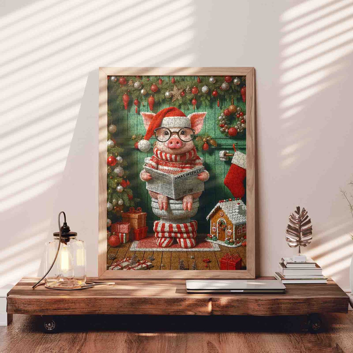 Christmas Reading Piggy Jigsaw Puzzle