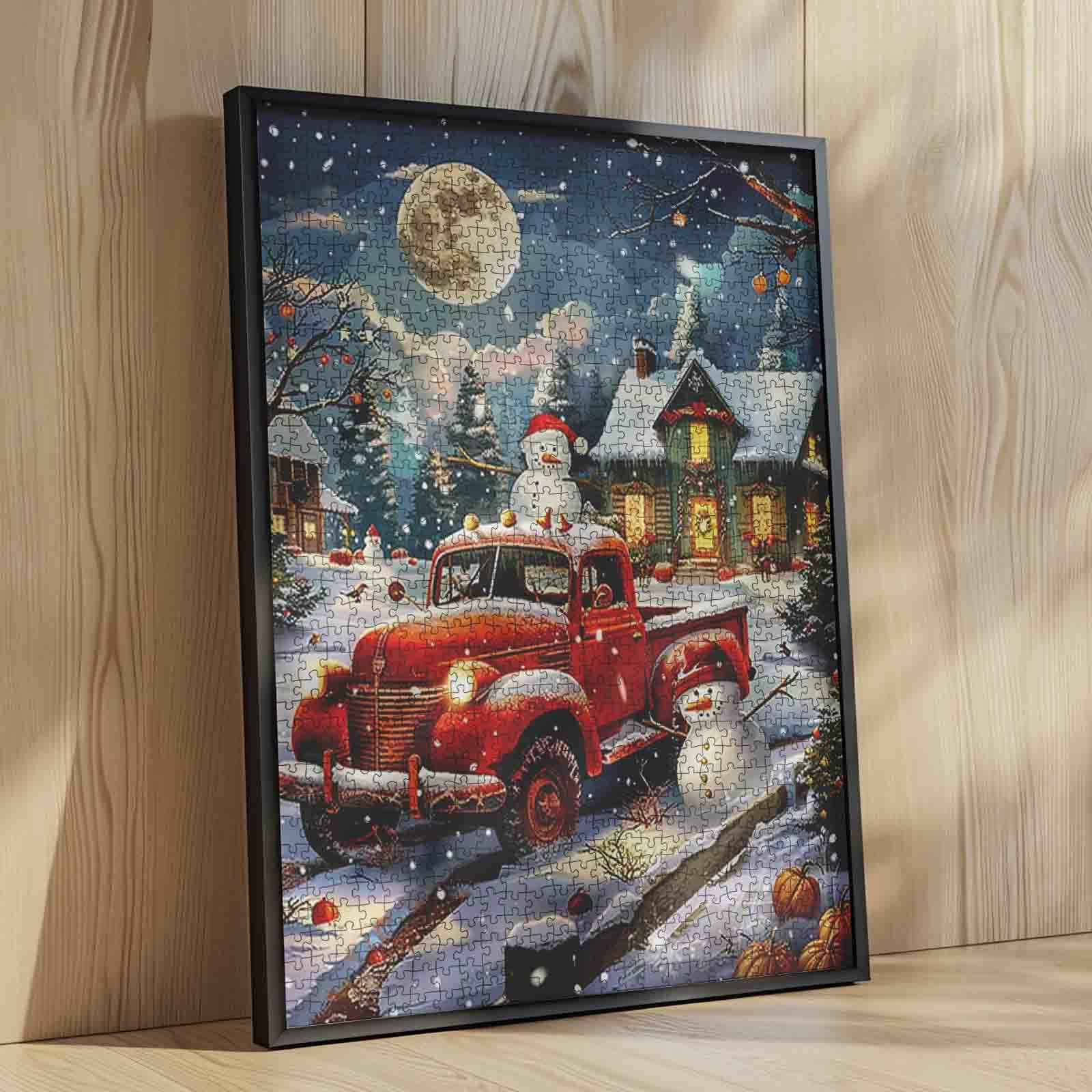 Christmas Red Truck Jigsaw Puzzle