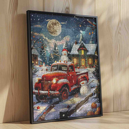 Christmas Red Truck Jigsaw Puzzle
